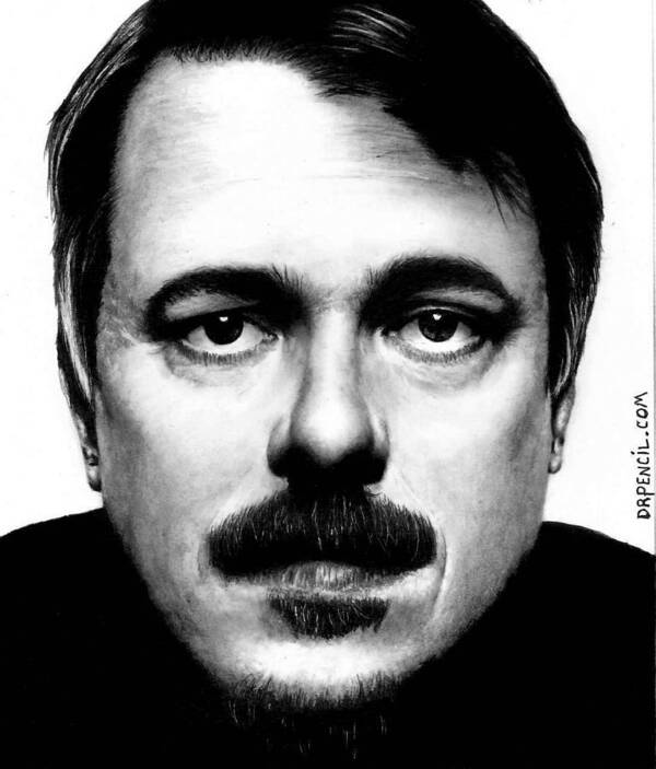 Vince Gilligan Poster featuring the drawing Vince Gilligan by Rick Fortson
