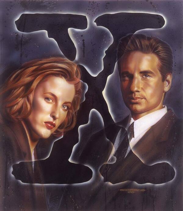 Celebrity Poster featuring the painting X-Files by Timothy Scoggins
