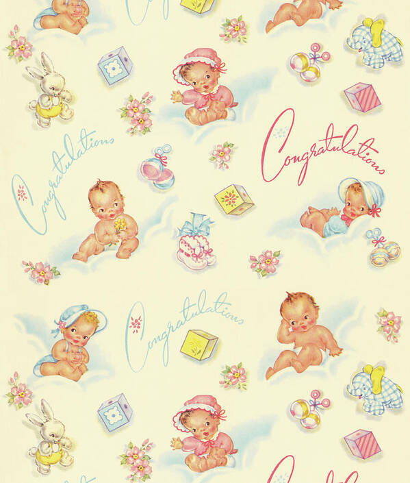 Background Poster featuring the drawing Baby Pattern #1 by CSA Images