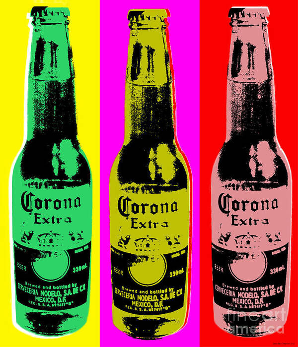 Corona Poster featuring the digital art Corona beer - #2428 #1 by Jean luc Comperat