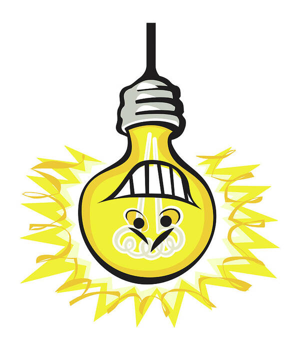 Banana Seat Poster featuring the drawing Smiling Lightbulb #1 by CSA Images