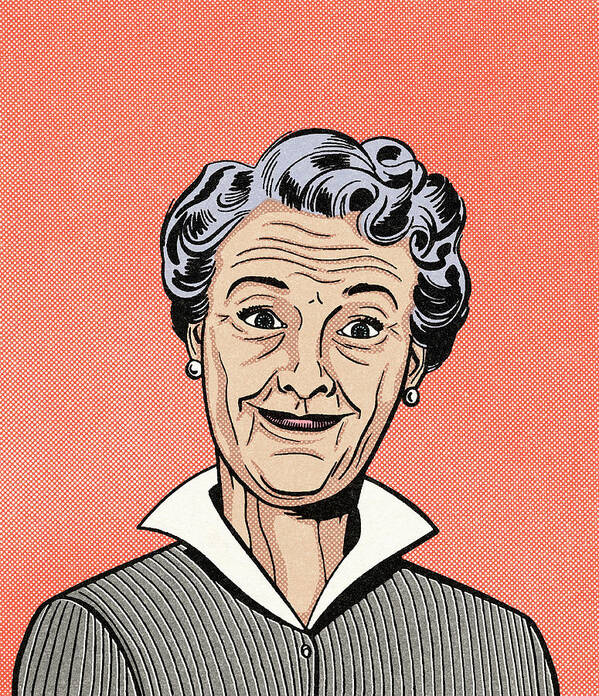 Age Poster featuring the drawing Elderly woman #2 by CSA Images