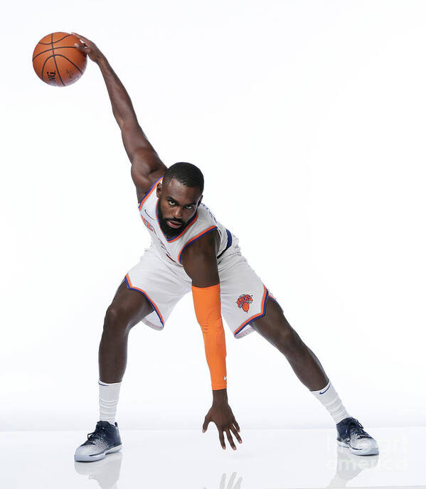 Tim Hardaway Jr Poster featuring the photograph 2017-18 New York Knicks Media Day by Steven Freeman