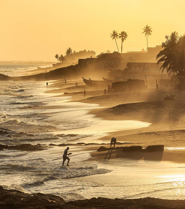 Ghana Poster featuring the photograph A Day At The Beach by Greg Metro