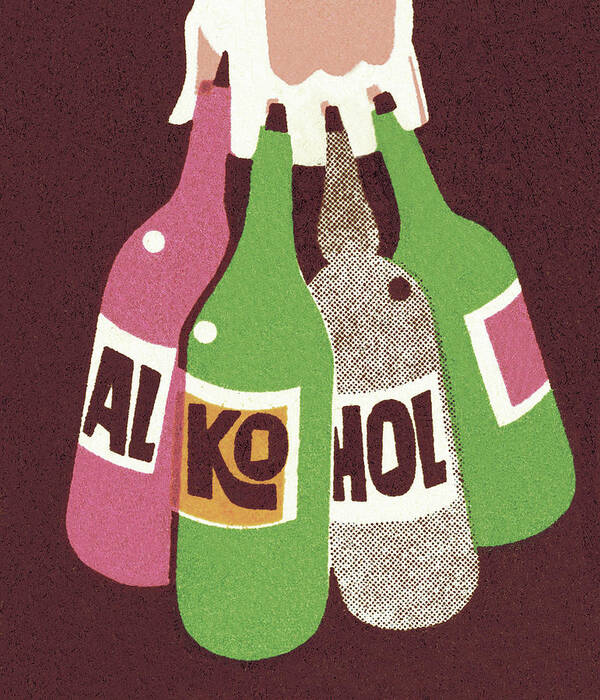 Alcohol Poster featuring the drawing Bottles of Alcohol by CSA Images