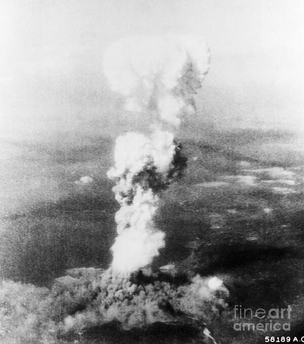 Air Pollution Poster featuring the photograph Mushroom Cloud From Atomic Bomb Dropped by Bettmann
