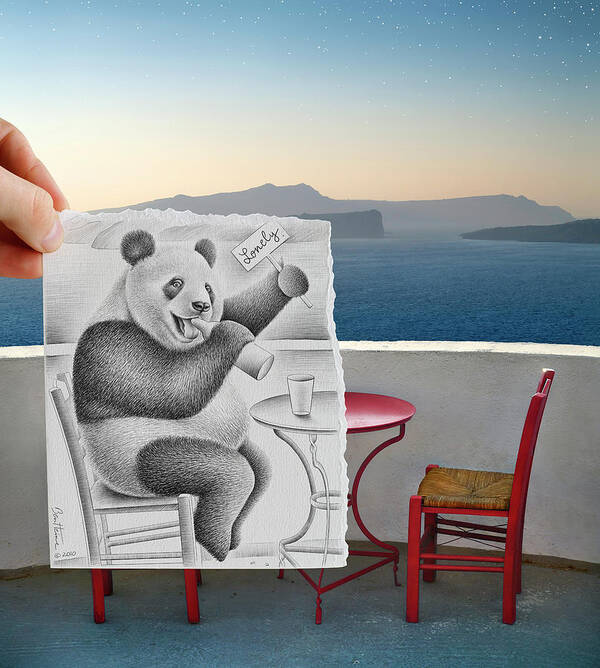 Pencil Vs Camera 41 - Lovely Panda Poster featuring the photograph Pencil Vs Camera 41 - Lovely Panda by Ben Heine