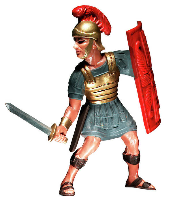 Adult Poster featuring the drawing Roman Centurion With Sword and Shield by CSA Images