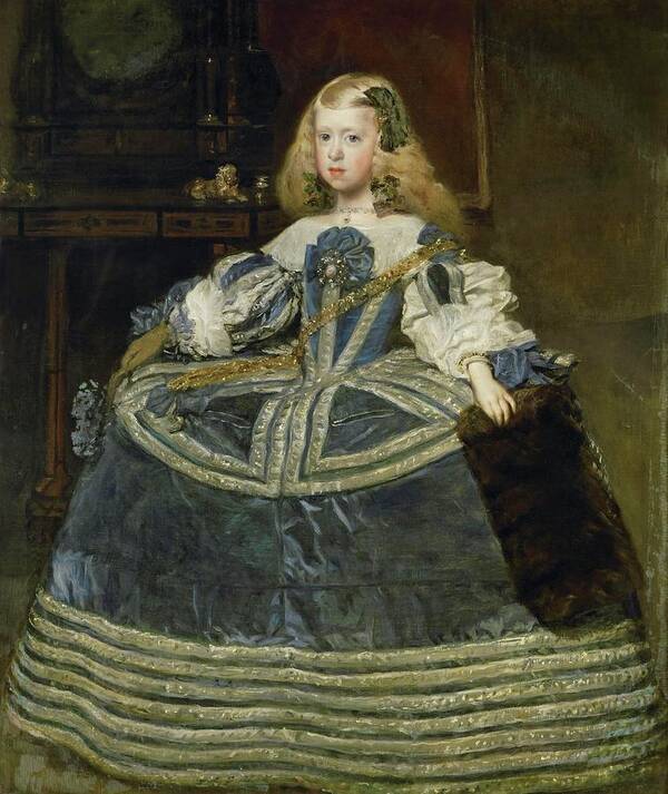 Diego Velazquez Poster featuring the painting The Infanta Margarita Teresa -1651-1673- in blue dress. Oil on canvas -1659- 127 x 107 cm Cat. 739.. by Diego Velazquez -1599-1660-