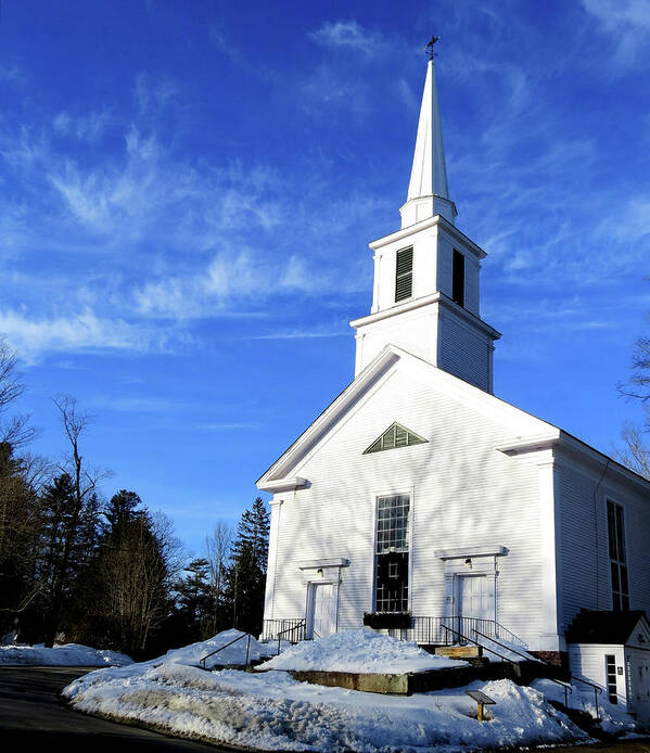 Church Poster featuring the photograph The White Church in Grafton, Vermont by Linda Stern