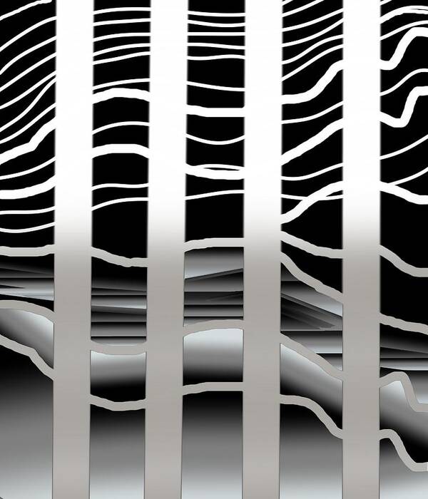Modern Abstract Art Poster featuring the digital art Though The Layers by Joan Stratton