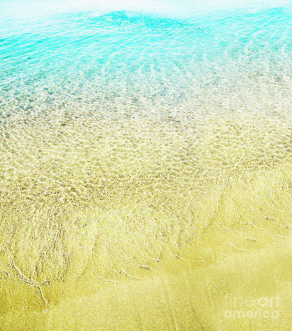 Sea Poster featuring the photograph Top view of sea water and sand texture image. by Jelena Jovanovic