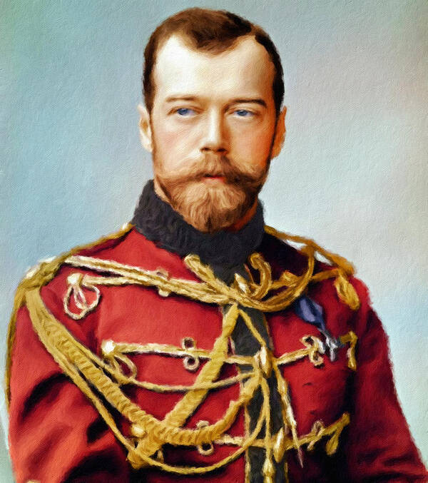 Nicholas Ii Poster featuring the painting Tsar Nicholas II of Russia by Vincent Monozlay