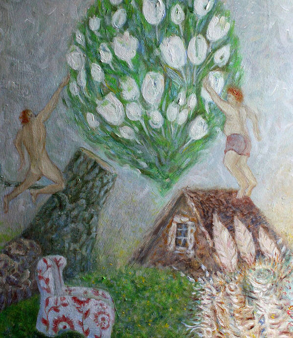 Tulip Tree Poster featuring the painting Tulip tree by Elzbieta Goszczycka
