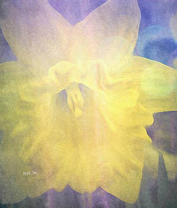 Brushstroke Poster featuring the digital art Daffodil #1 by Mariam Bazzi