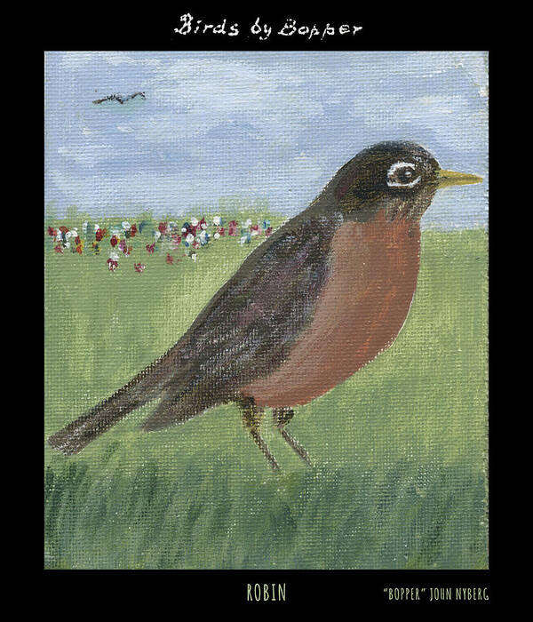 Bird Poster featuring the painting Robin by Tim Nyberg