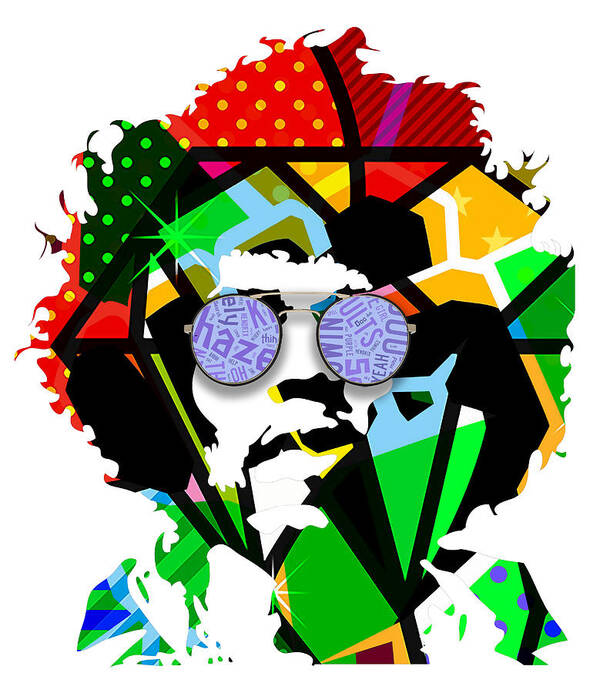 Jimi Hendrix Poster featuring the mixed media Jimi Hendrix #14 by Marvin Blaine
