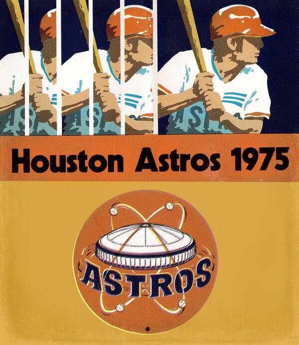 Houston Astros Poster featuring the mixed media 1975 Houston Astros Art by Row One Brand
