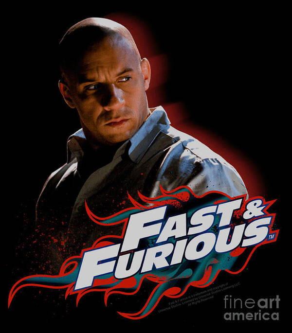 Vin Diesel Poster featuring the digital art Fast And Furious #6 by Bradley Hill