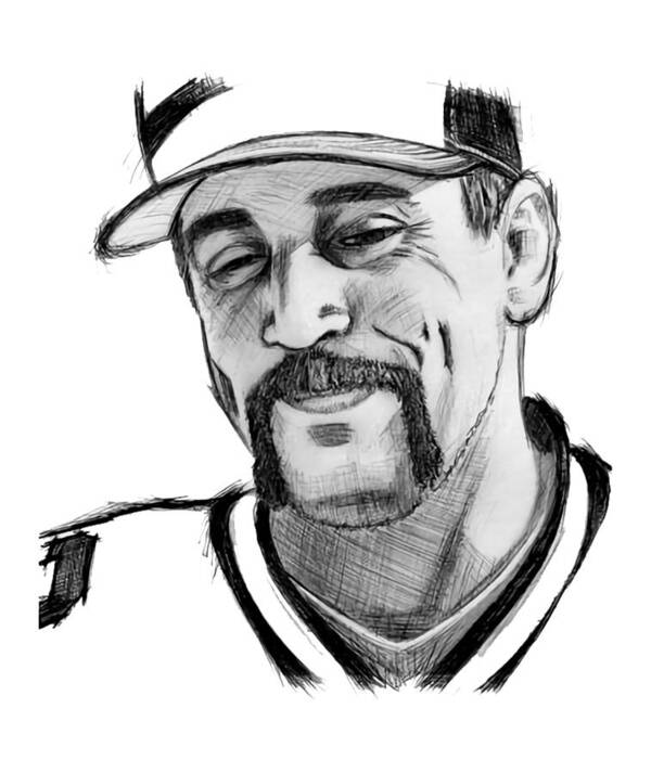Football Poster featuring the digital art Aaron Rodgers Sketch by Kelvin Kent