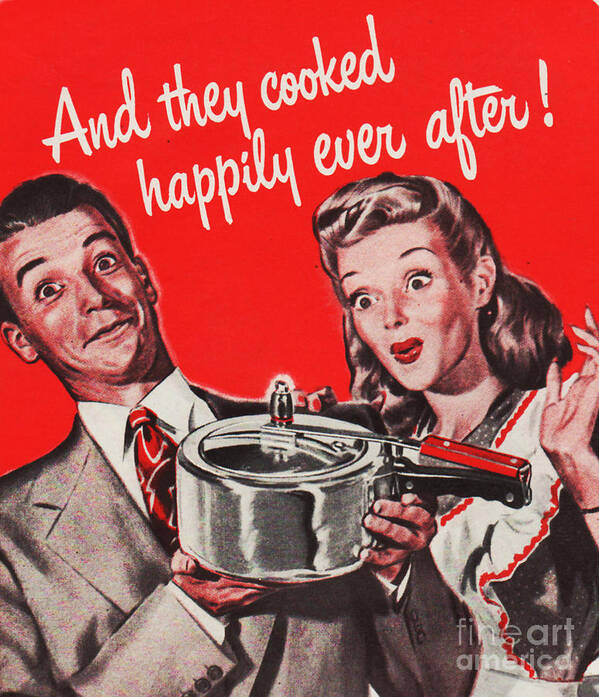 Vintage Poster featuring the mixed media And They Cooked Happily Ever After by Sally Edelstein