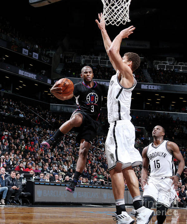 Chris Paul Poster featuring the photograph Brook Lopez and Chris Paul by Nathaniel S. Butler