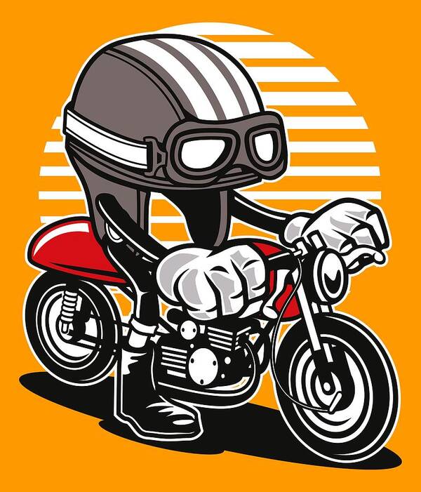 Cafe Poster featuring the digital art Cafe racer by Long Shot