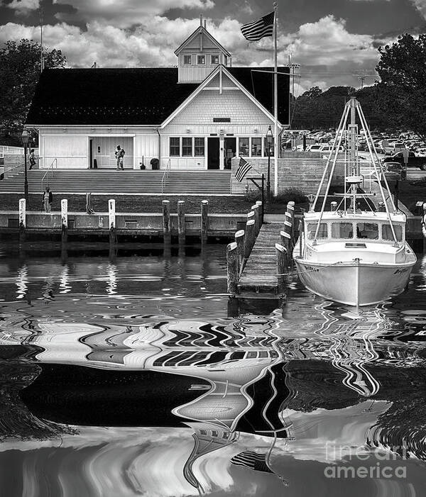 Sky Poster featuring the photograph Coastguard Hyannis Ma in B and W by Jack Torcello