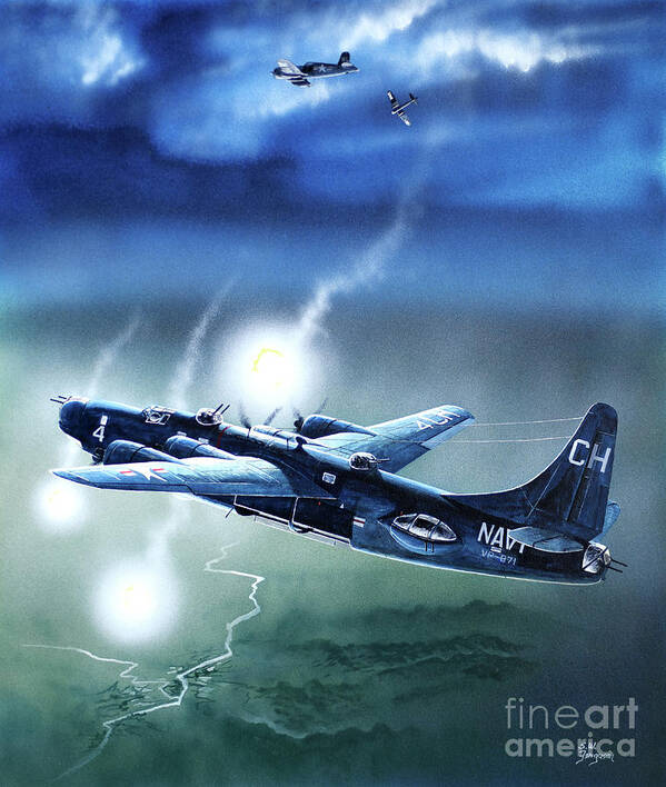 Aviation Poster featuring the painting Consolidated PB4Y-2 Privateer by Steve Ferguson