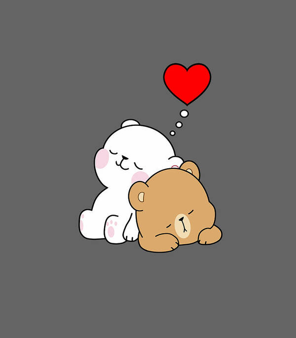 Cute Milk Mocha Bear Dream Lovers Love Hugs Kisses Valentine Poster