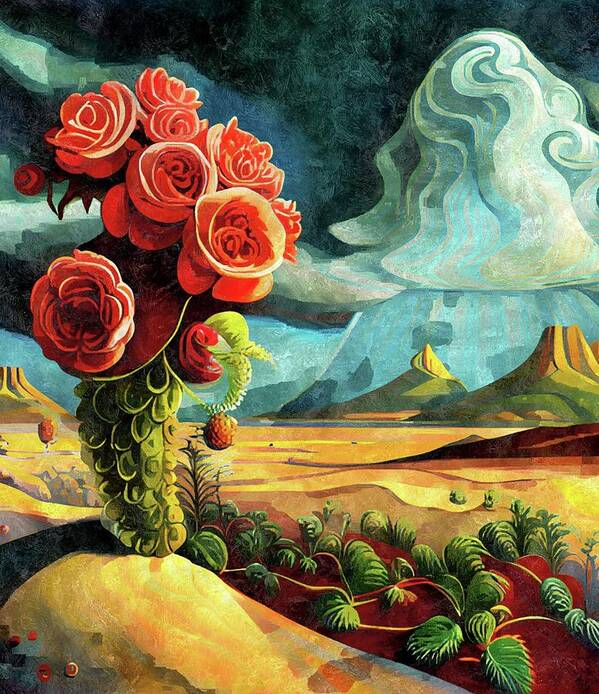 Desert Poster featuring the digital art Desert Showers Bring May Flowers by Ally White