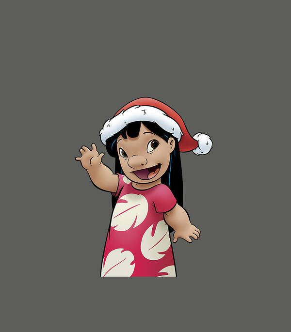 Disney Lilo Stitch Christmas Lilo Santa Hat Poster