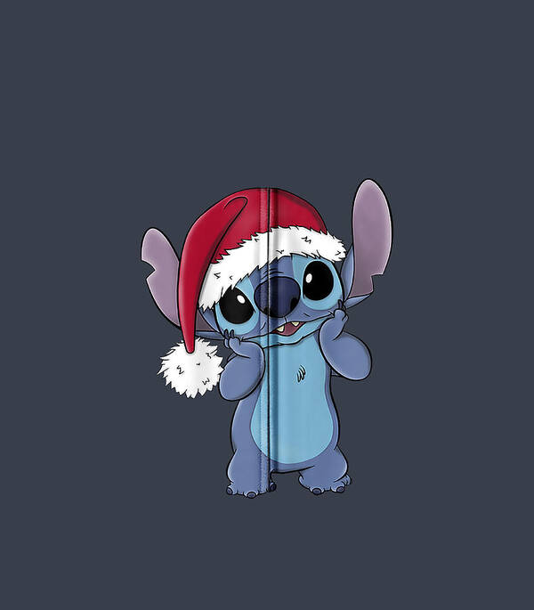 Disney Lilo Stitch Christmas Santa Hat Stitch Poster