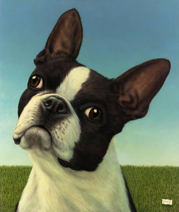 Dog Poster featuring the painting Dog-Nature 4 by James W Johnson