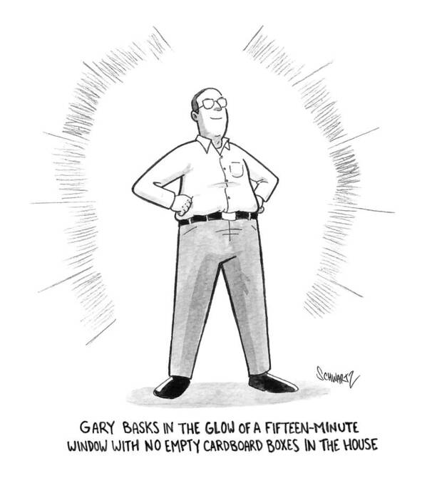 Captionless Poster featuring the drawing Gary Basks In The Glow by Benjamin Schwartz