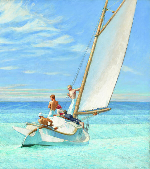 Edward Hopper Poster featuring the painting Ground Swell, boat by Edward Hopper