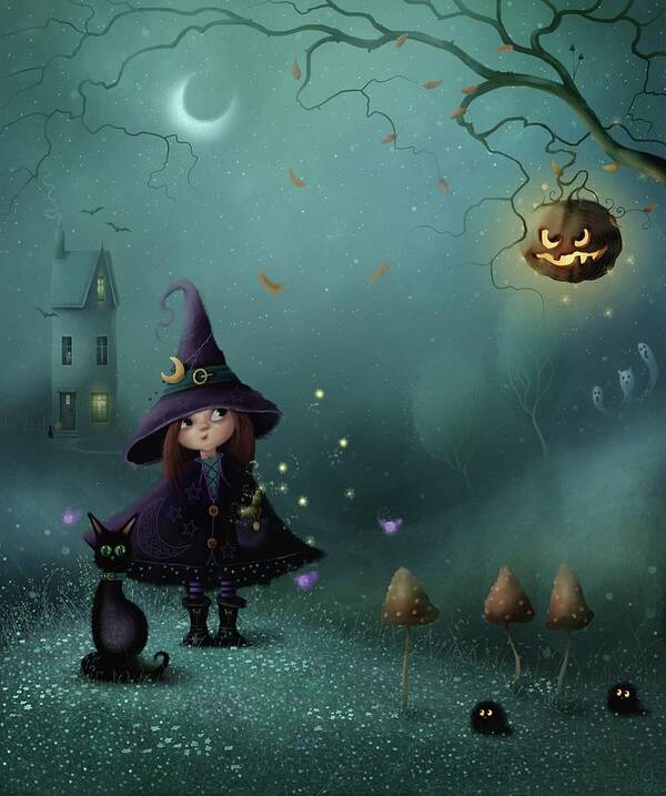 Halloween Art Poster featuring the painting Halloween by Joe Gilronan