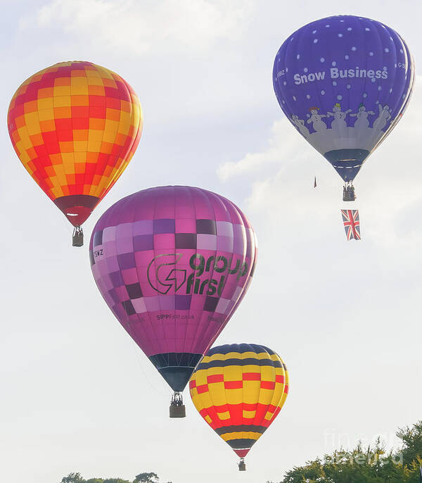 Bristol International Balloon Fiesta Poster featuring the photograph Hot Air Balloons at Bristol International Balloon Fiesta. by Colin Rayner