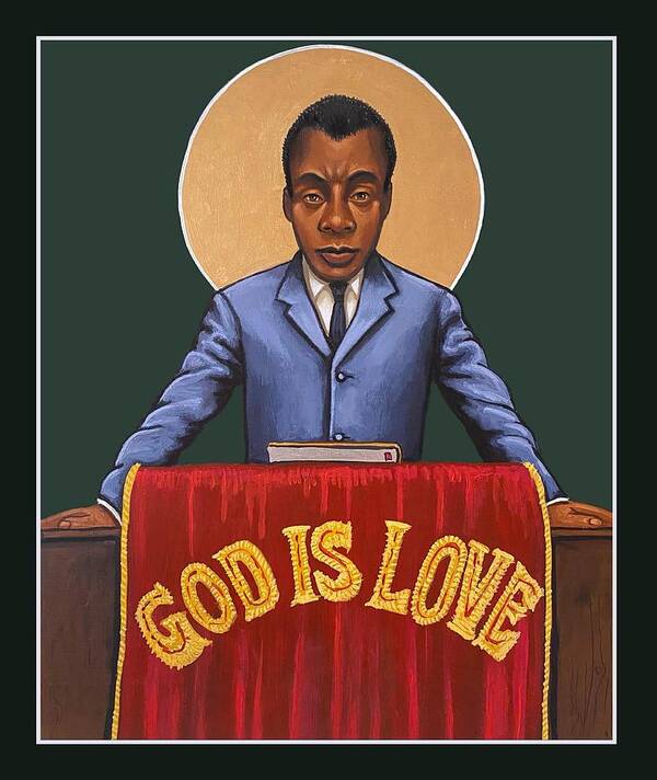 Portrait Poster featuring the painting James Baldwin by Kelly Latimore