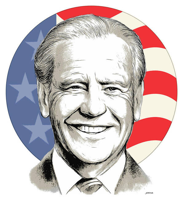 President Poster featuring the mixed media Joe Biden by Greg Joens