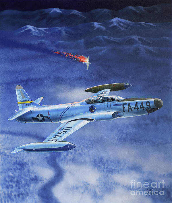Aviation Poster featuring the painting Lockheed F-94B Starfire by Steve Ferguson