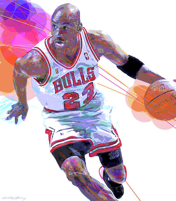 Basketball Player Poster featuring the painting Michael Jordan Chicago Bulls by David Lloyd Glover