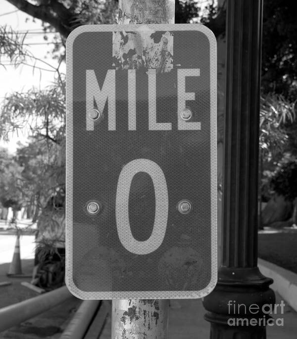 Mile 0 Key West Florida Poster featuring the photograph Mile 0 Key West by David Lee Thompson