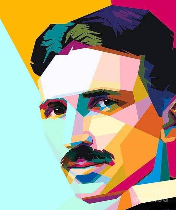 Nikola Tesla Poster featuring the digital art Nikola Tesla by Vesna Antic