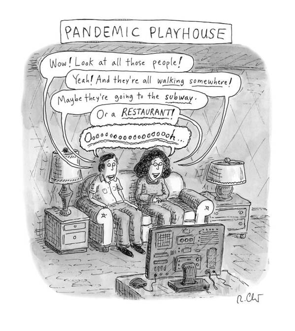 Captionless Poster featuring the drawing Pandemic Playhouse by Roz Chast