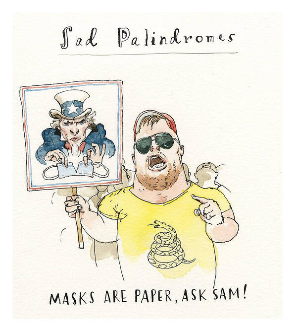 Pardon The Palindromes [please] Poster featuring the painting Pardon the Palindromes Please by Barry Blitt