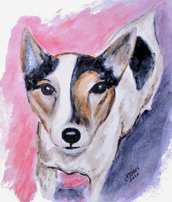 Animals Poster featuring the mixed media Petey The Dog by Clyde J Kell