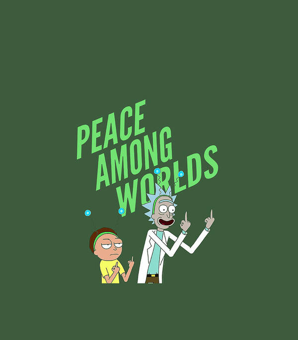 Rick And Morty Peace Among Worlds Portal Poster featuring the digital art Rick and Morty Peace Among Worlds Portal by Carter Briar
