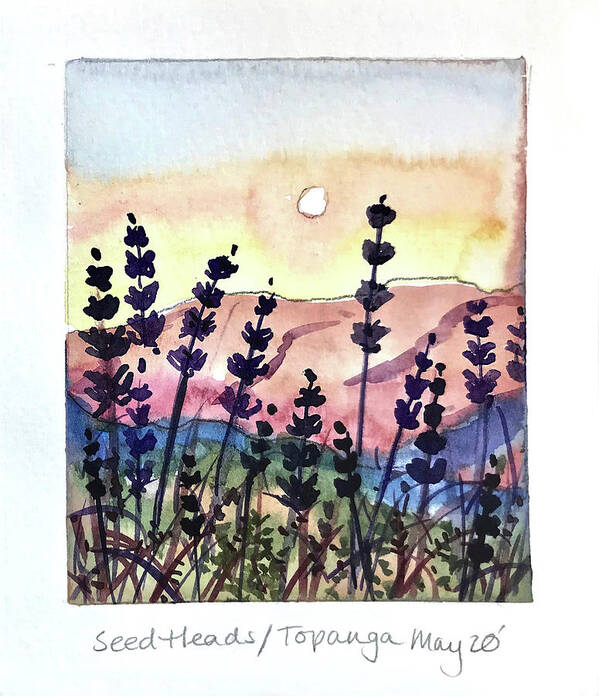 #malibu Poster featuring the painting Seed Heads on Topanga by Luisa Millicent