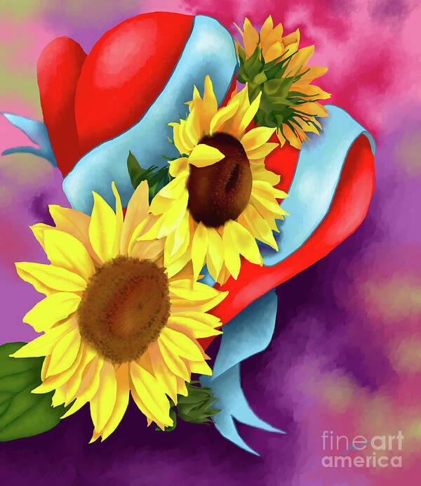 Digital Painting Poster featuring the digital art Shining Love by Yenni Harrison